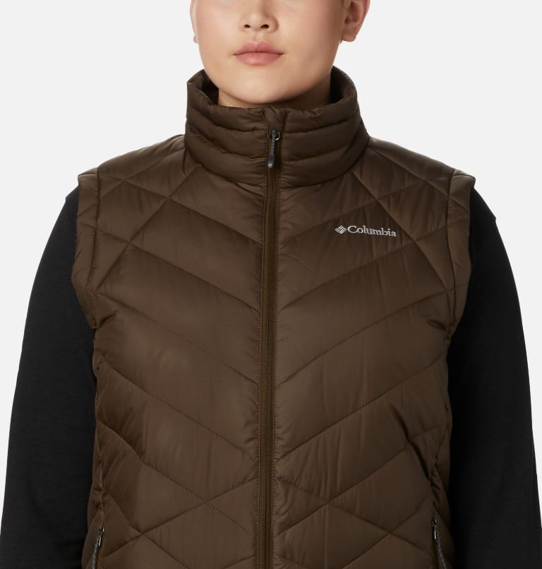 Women's Columbia Heavenly Vest Dark Brown | Plus Size CA-G8016